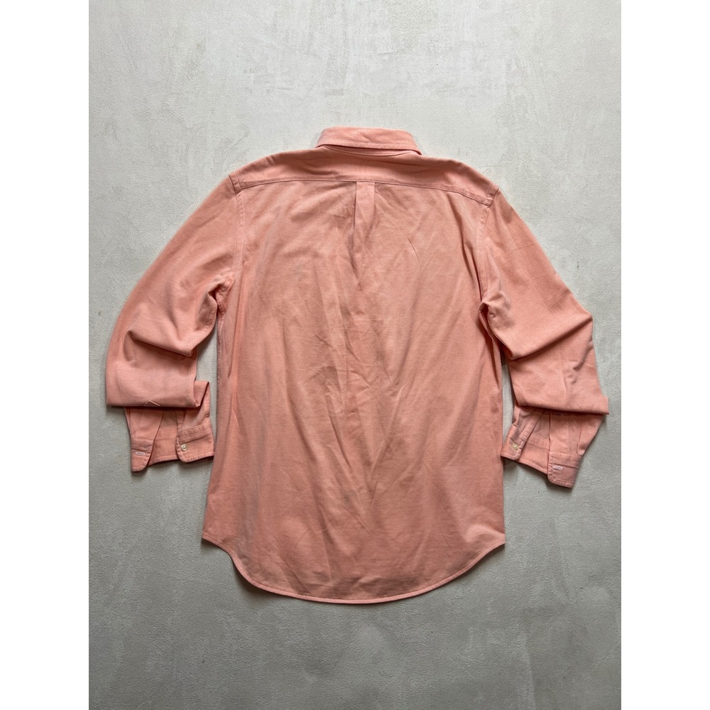 Ralph Lauren Knit Oxford Shirt Mens Medium Pink Long Sleeve Pique Button Down - Picture 2 of 10